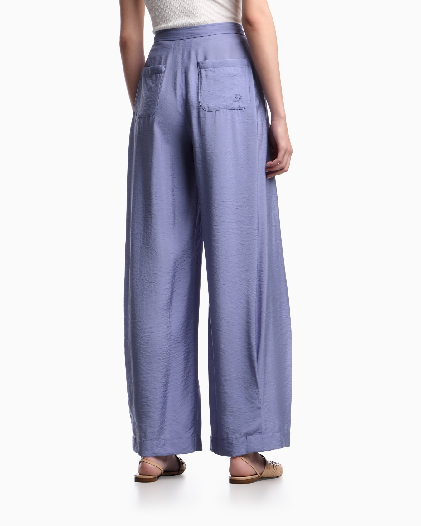 Wide trousers in techno rayon Slide 2