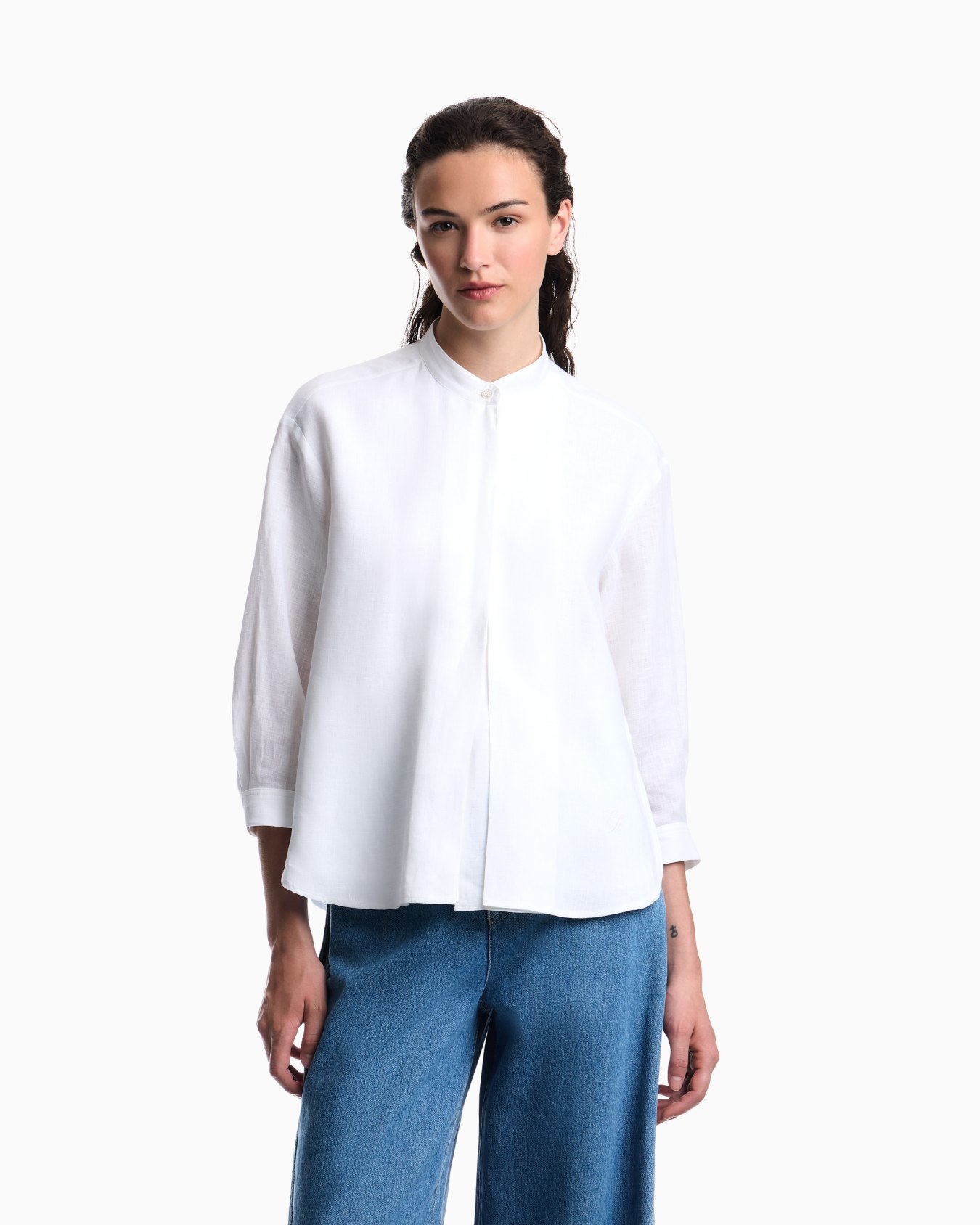 グルカラーシャツ ピュアリネン スライドする 2