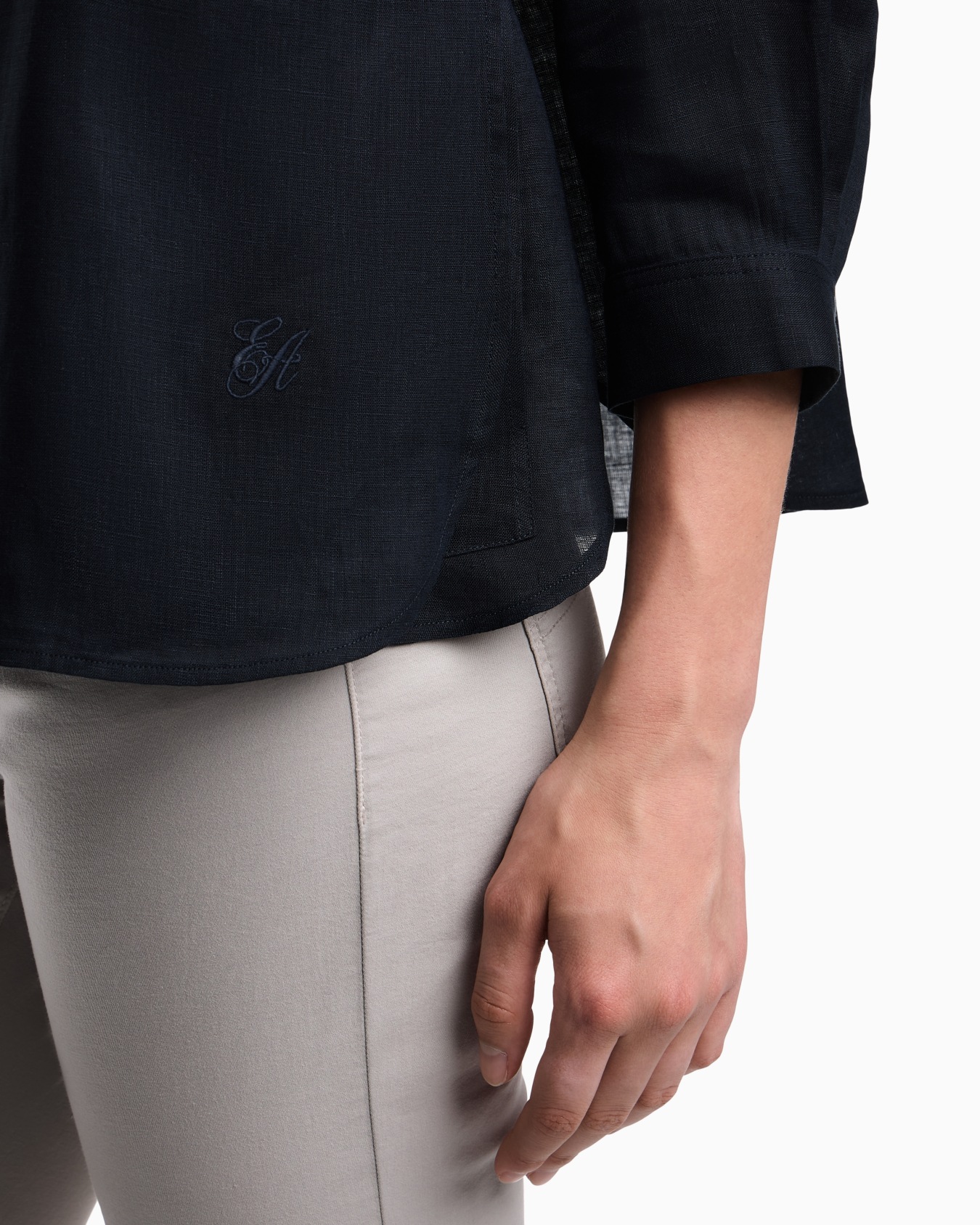 グルカラーシャツ ピュアリネン スライドする 4