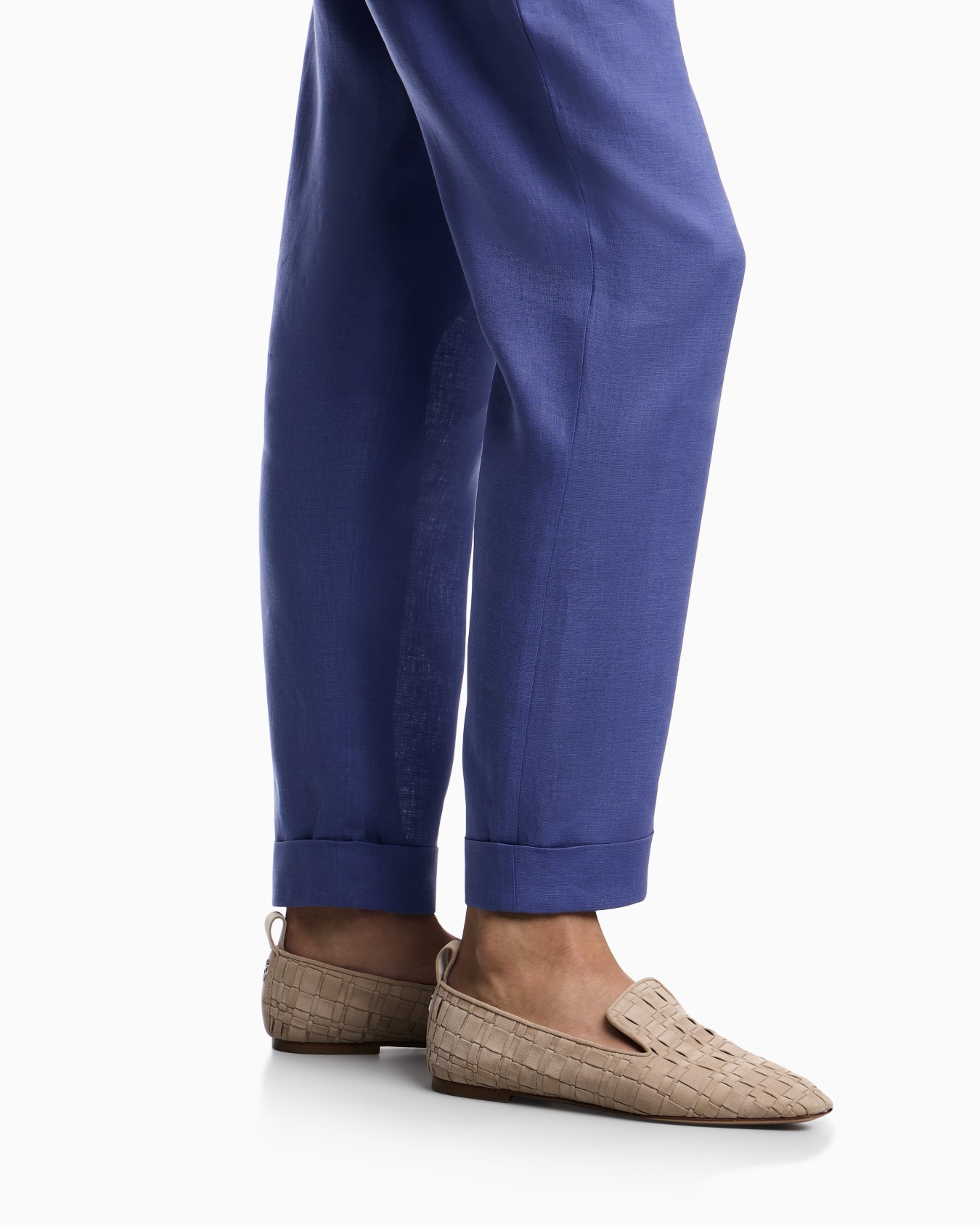 Pantalon à taille élastique en pur lin Diapositive 4