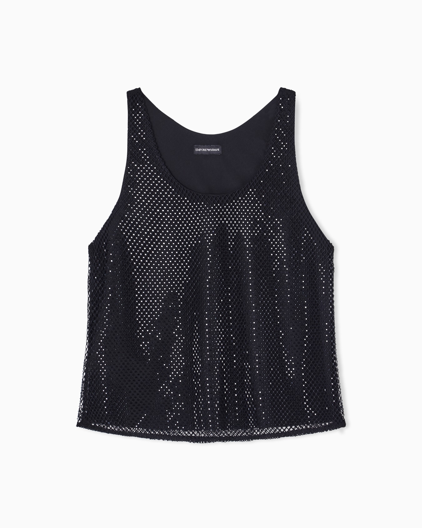Mesh top with all-over rhinestones Slide 0