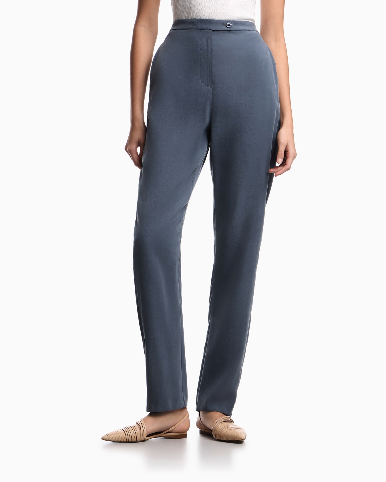 Washed modal twill trousers Slide 3