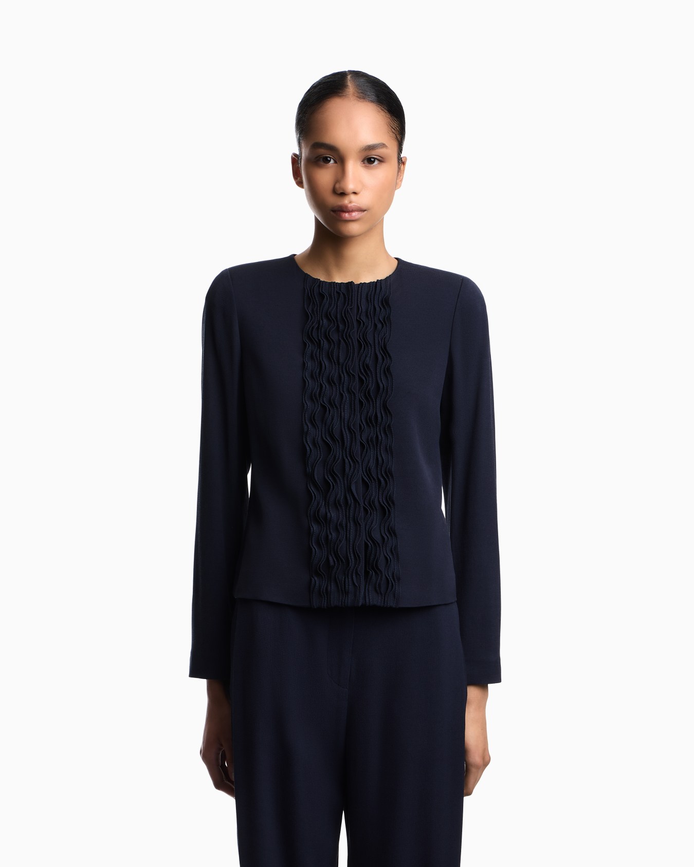 Armure fabric jacket with ruffles Slide 2