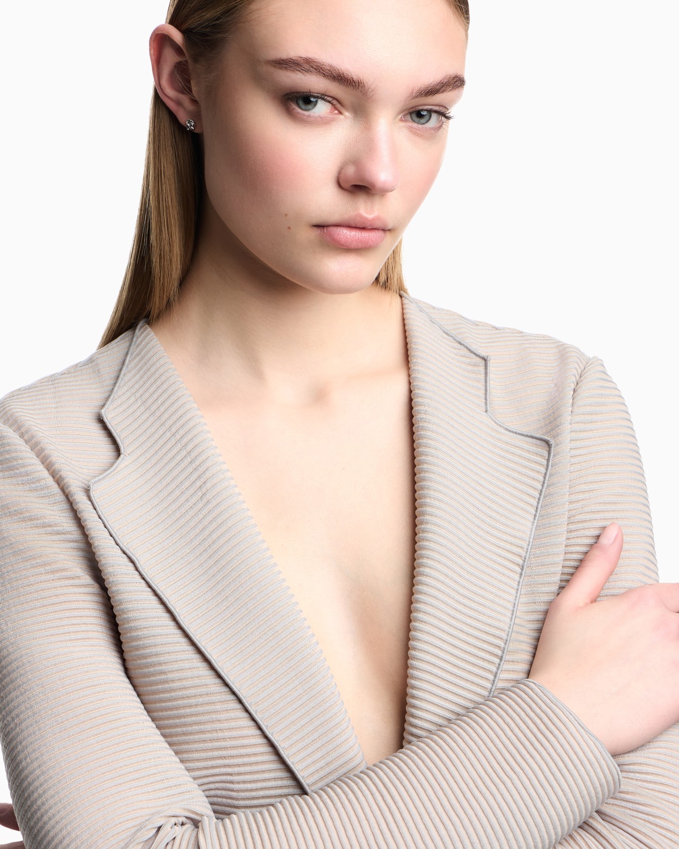 Chaqueta con solapas en tela canneté Diapositiva 4