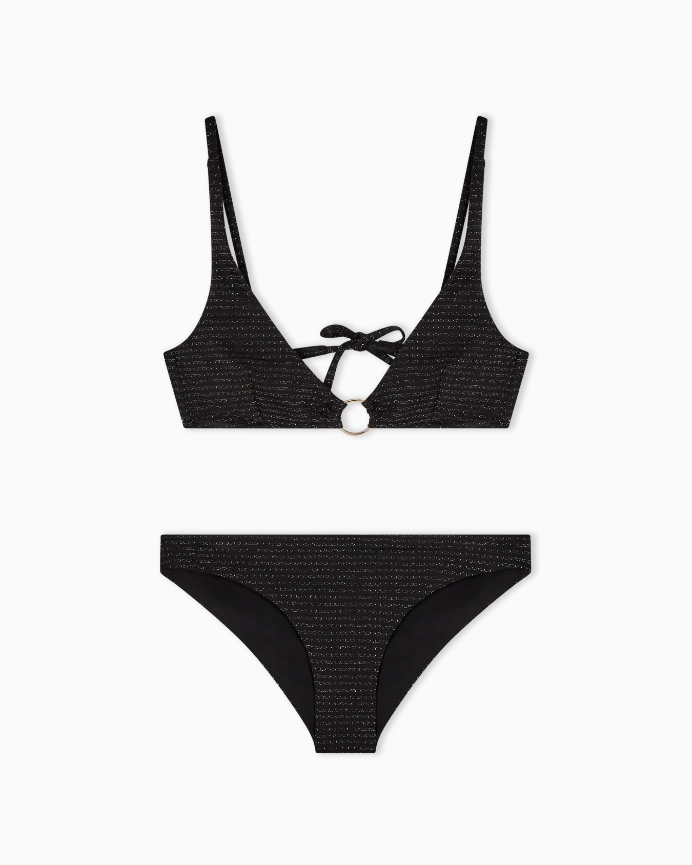 Padded Lycra and lurex triangle bikini Slide 0