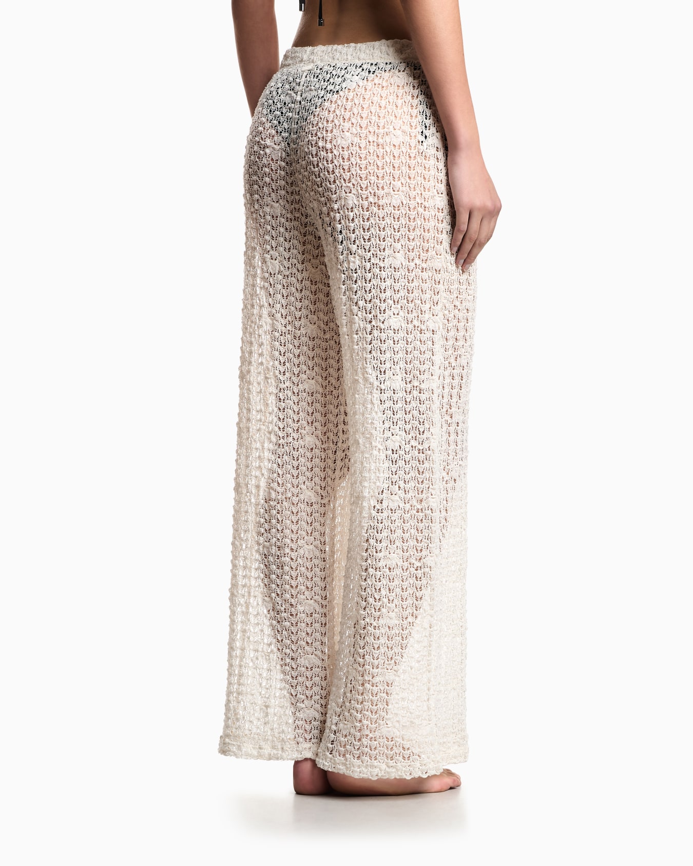 Beachwear trousers in floral pattern macramé lace Slide 2