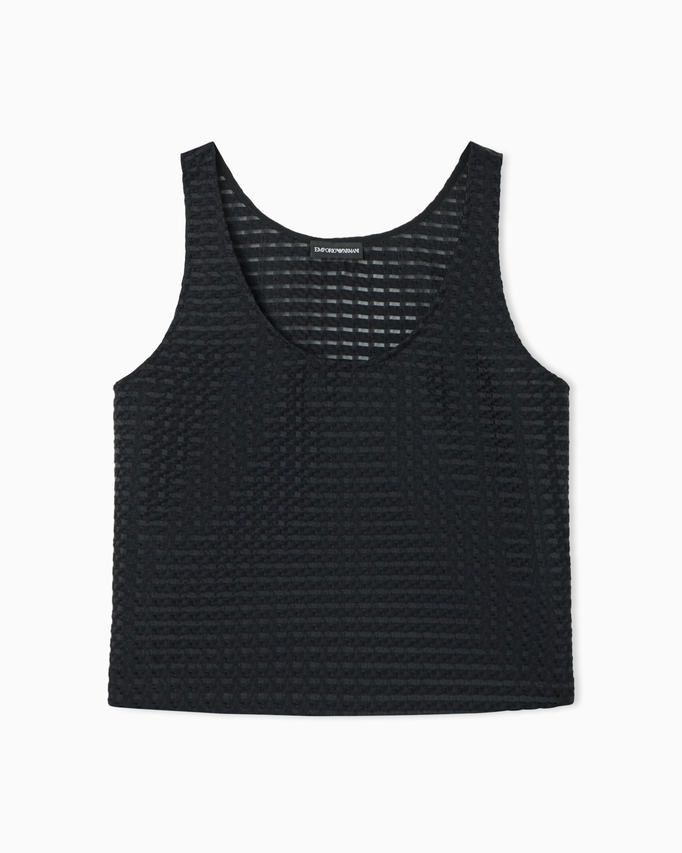 3d padded vichy jacquard top Diapositiva 0