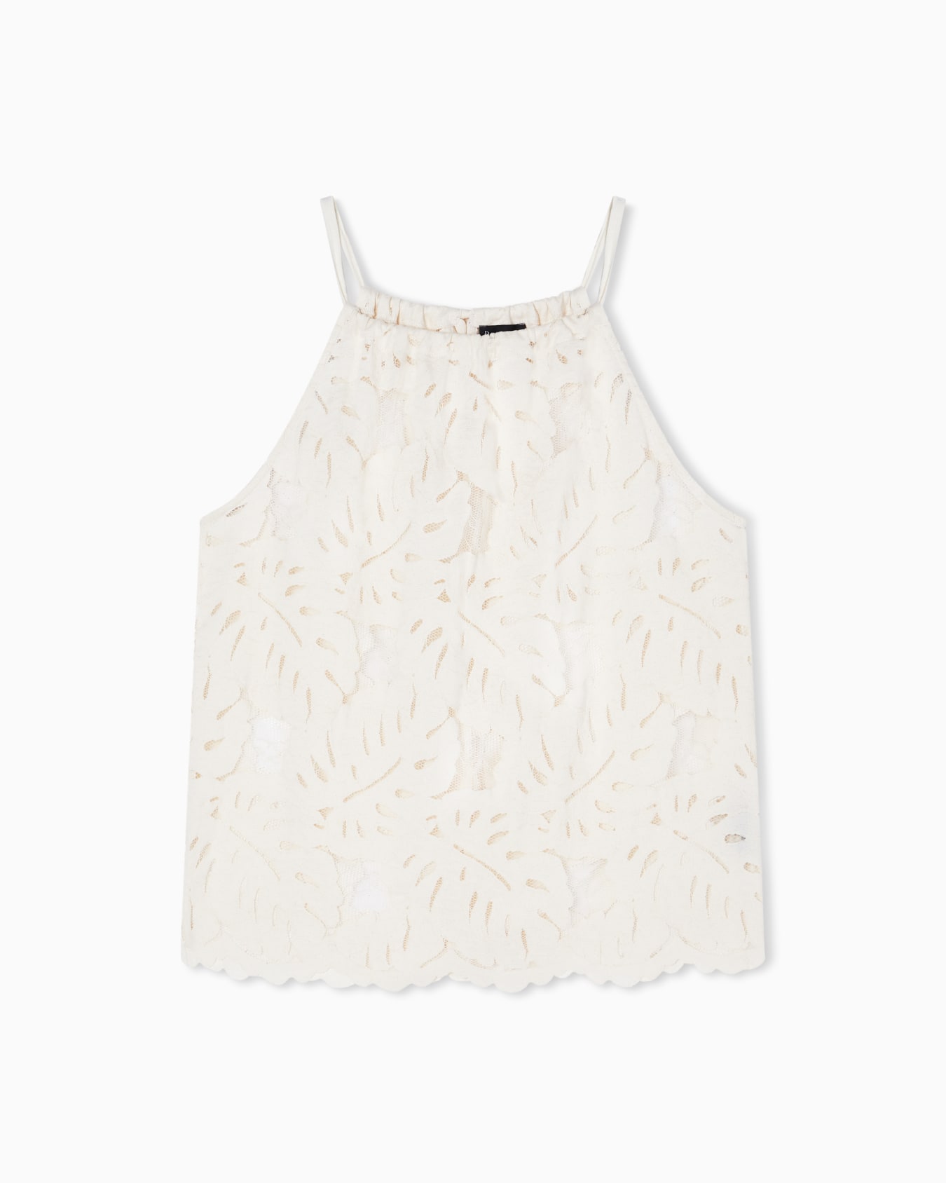 ASV foliage-print lace beachwear top Slide 0