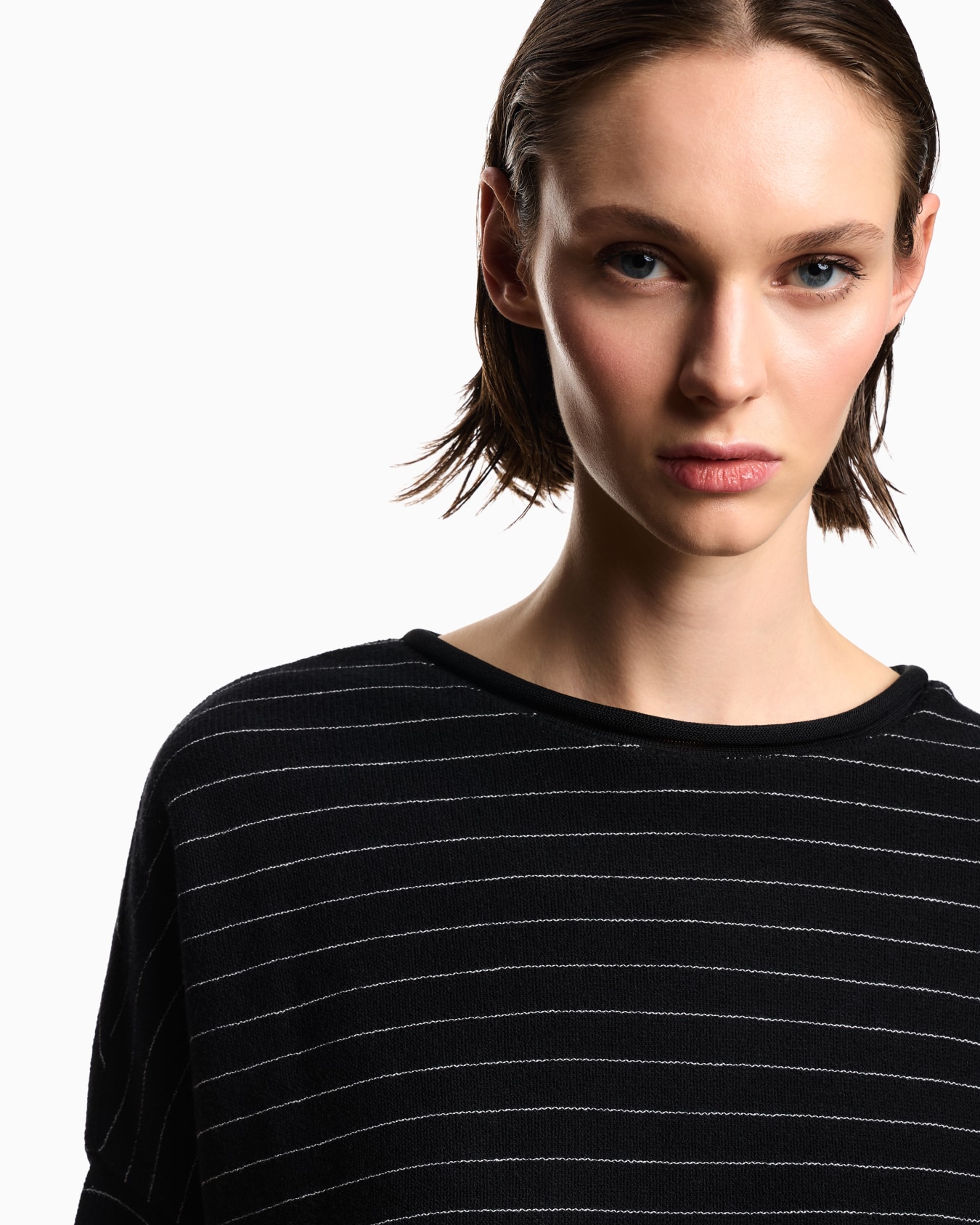 Pullover aus einer Jersey-Woll-Mischung mit Nadelstreifen-Muster Folie 4