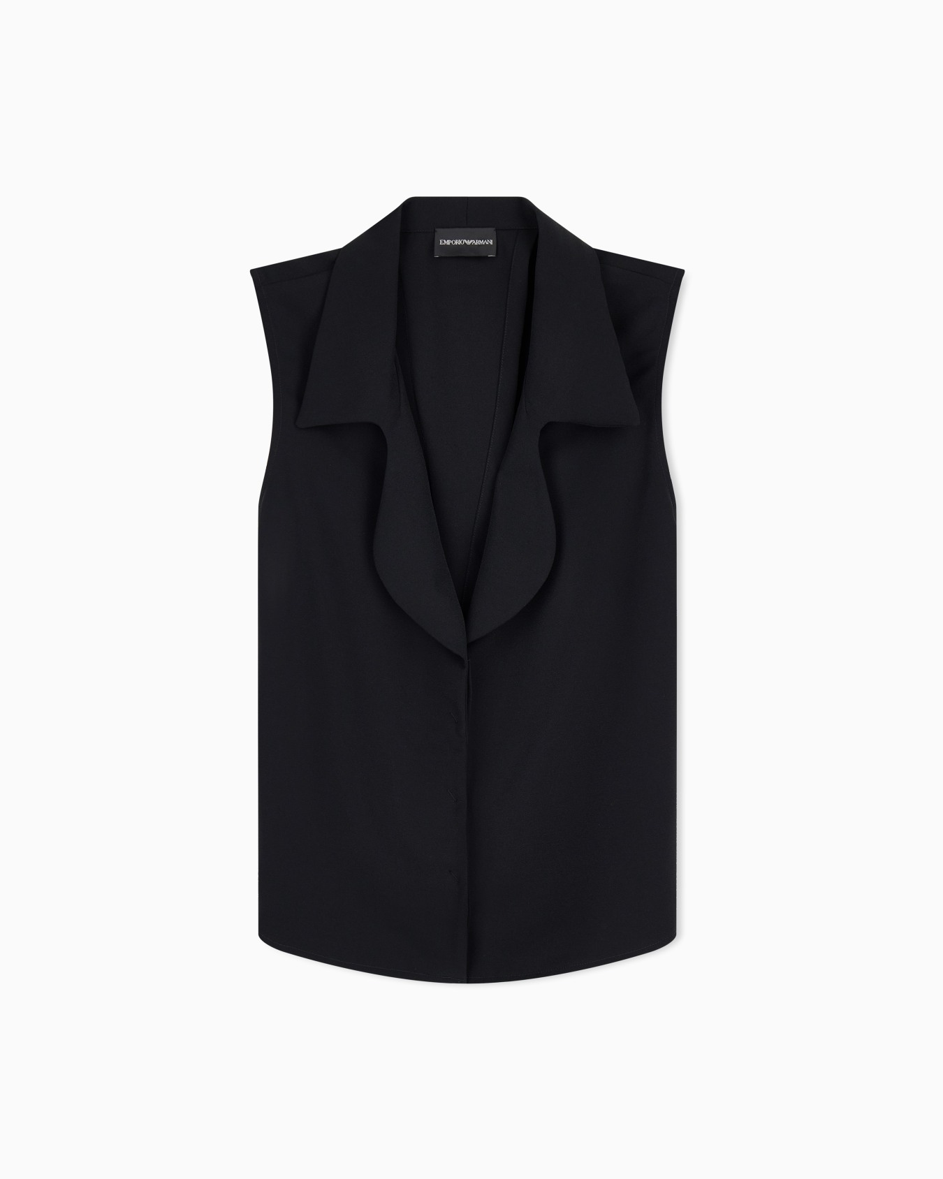 ラペル付きウエストコート フルイドクレープ スライドする 0