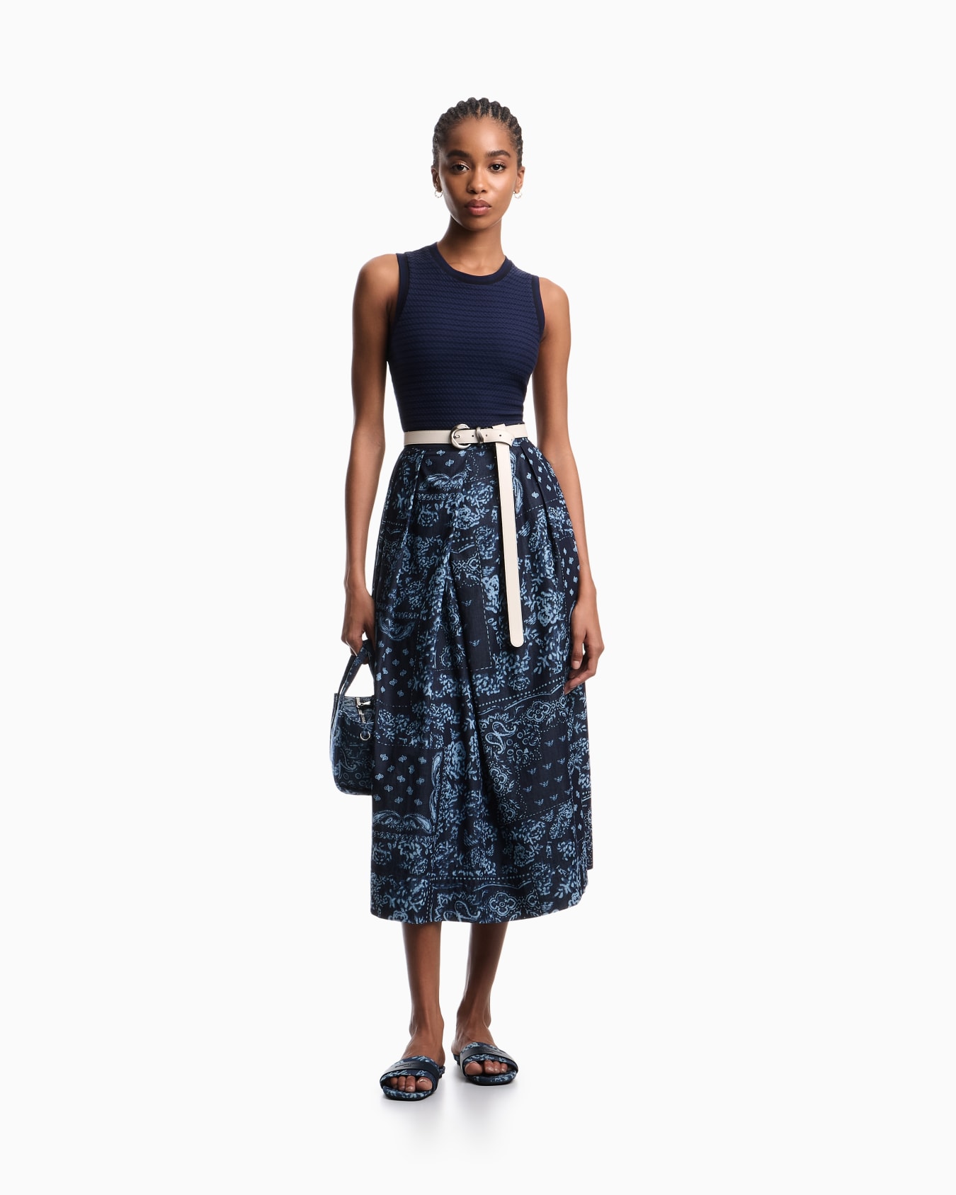 Bandana print chambray skirt Slide 1