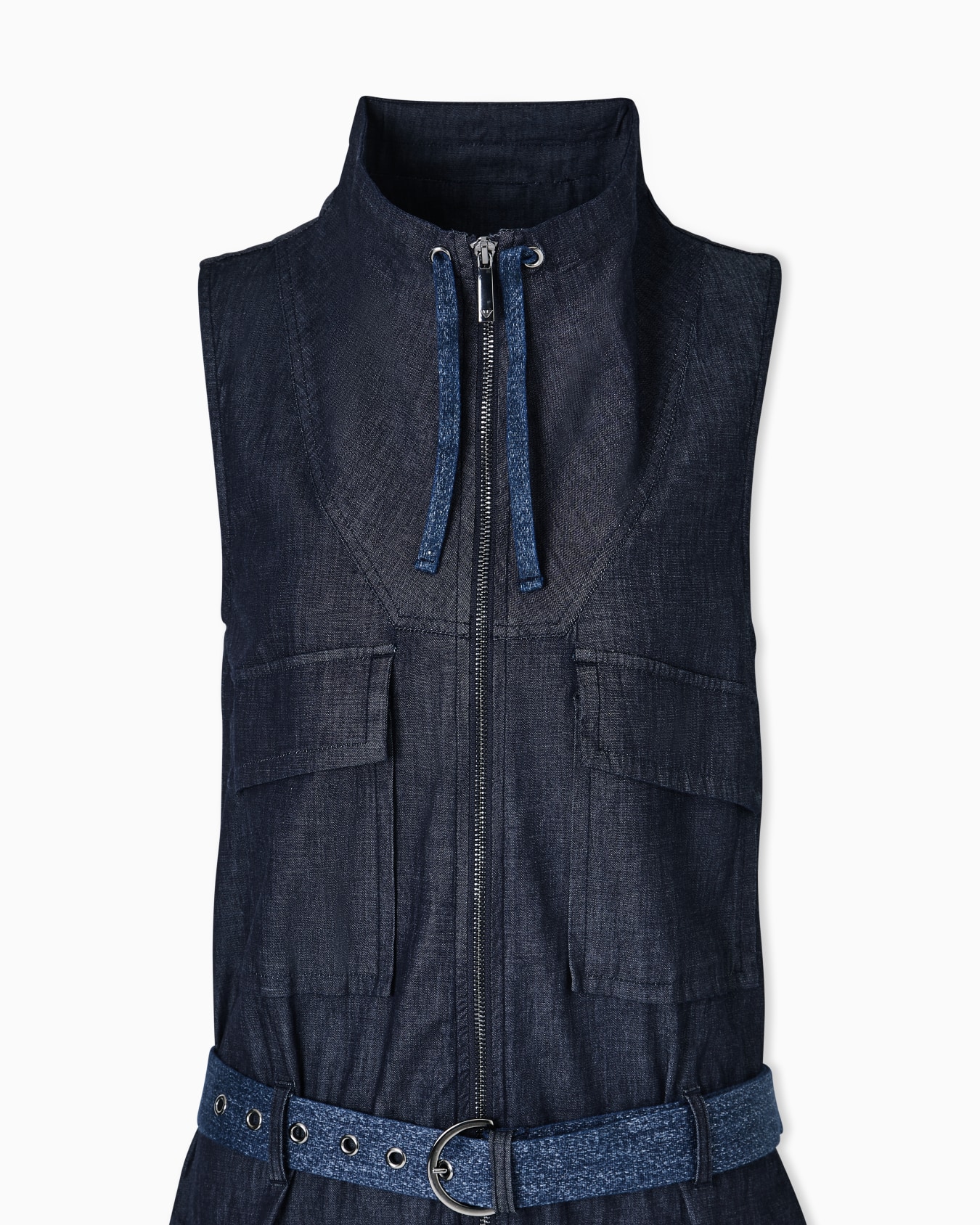 Lightweight denim jumpsuit with embroidery on the pocket Slide 4