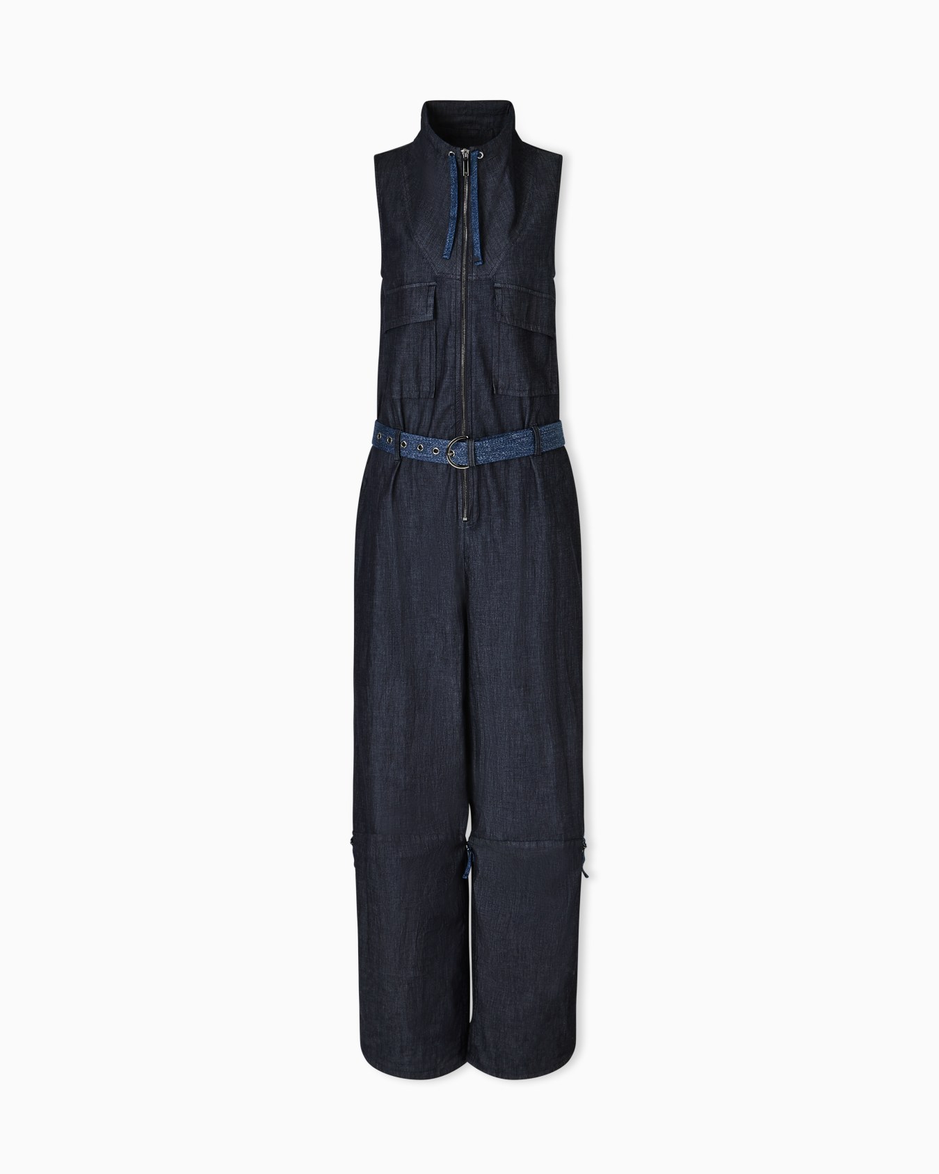 Lightweight denim jumpsuit with embroidery on the pocket Slide 0