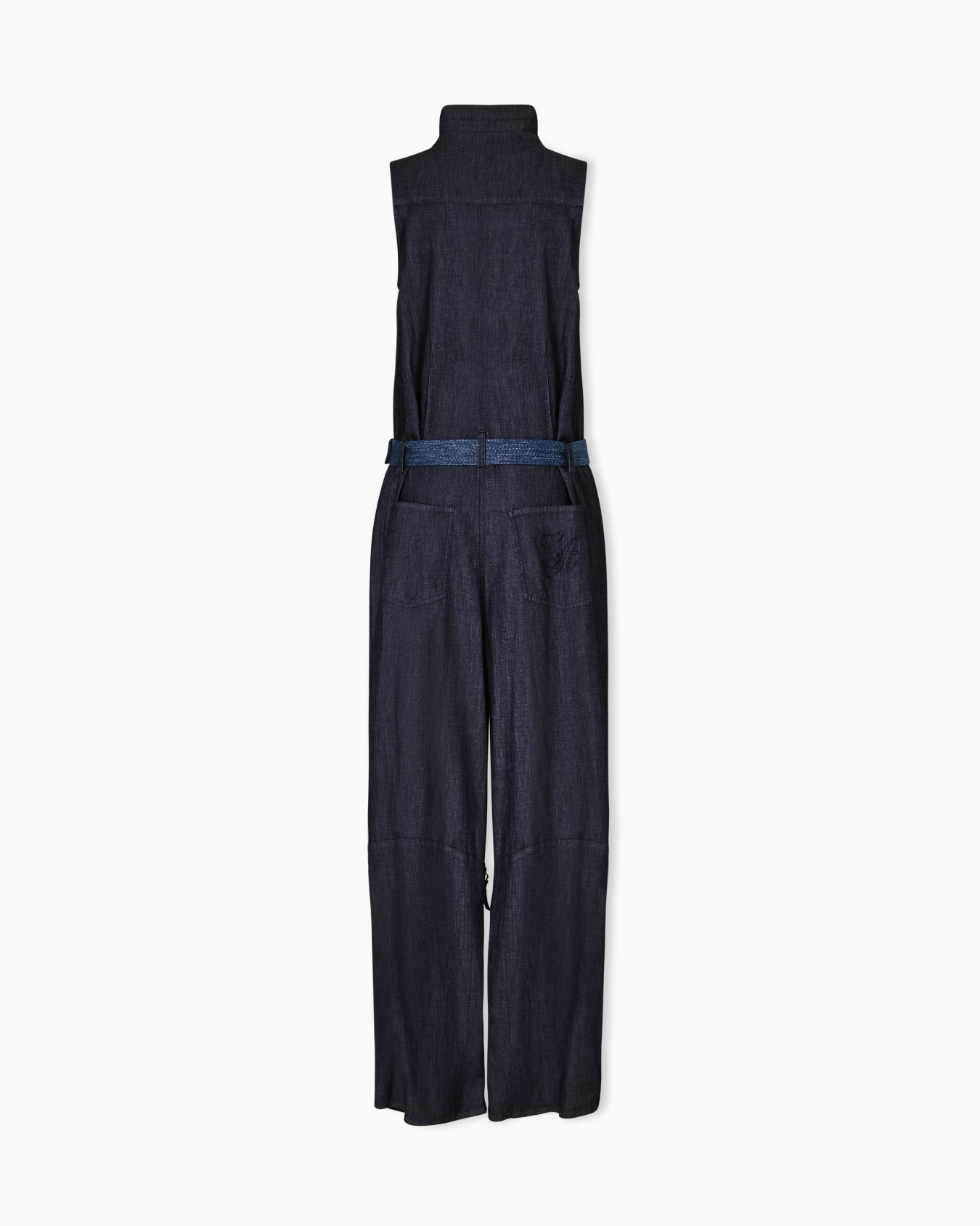 Lightweight denim jumpsuit with embroidery on the pocket Slide 3