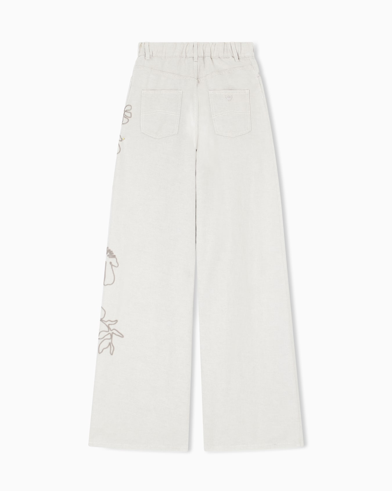 J1H loose-fit linen-blend canvas jeans with embroidery Slide 3