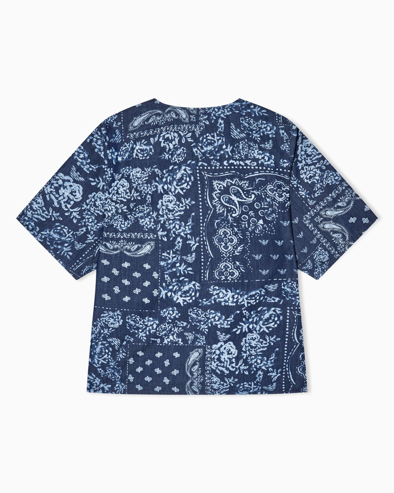 Bandana-print chambray blouse Slide 3