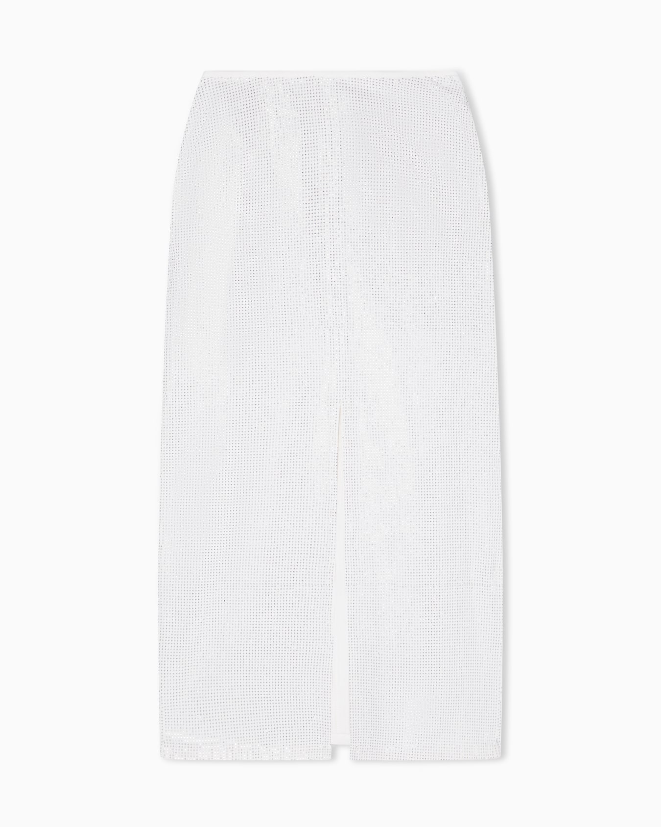 Long drill skirt with all-over micro studs Slide 0