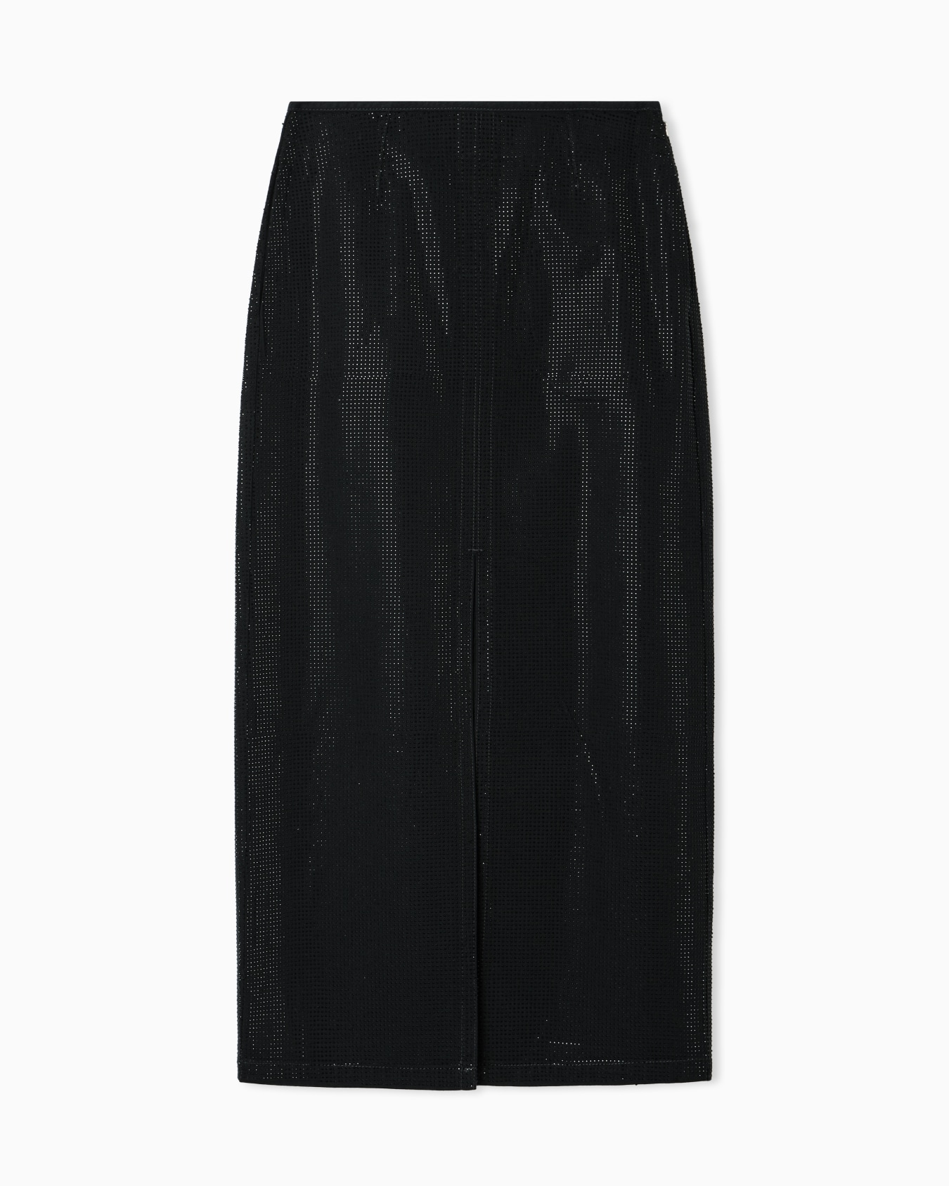 Falda larga de dril con motivo integral de microtachuelas Diapositiva 0