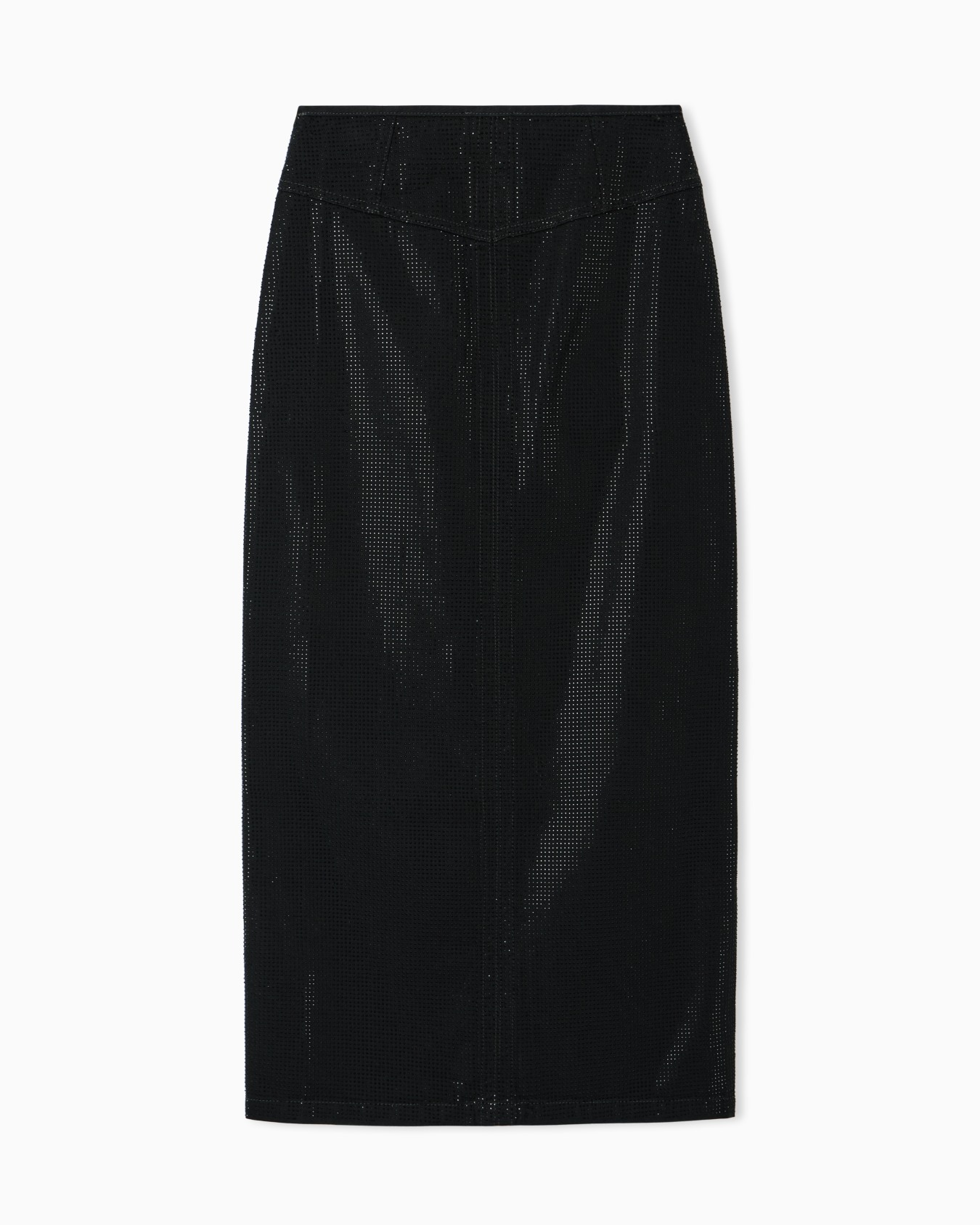 Falda larga de dril con motivo integral de microtachuelas Diapositiva 3