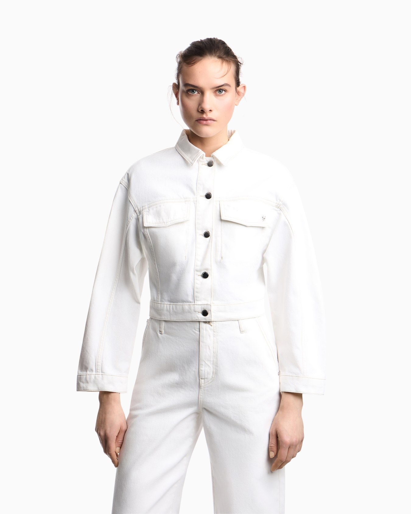 Garment-dyed drill cropped blouson Slide 3