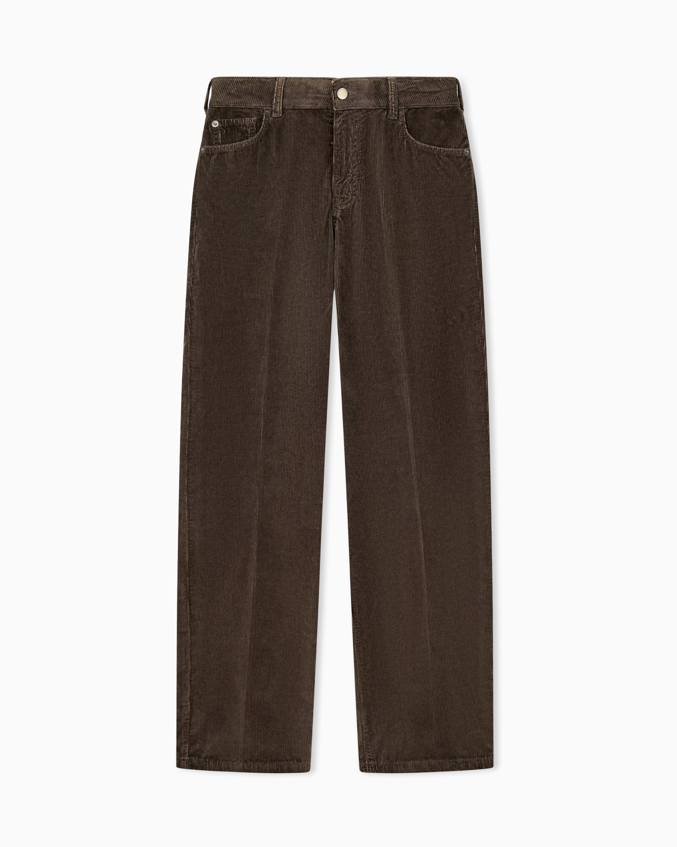 Pantaloni 5 tasche regular in velluto a coste tinto capo Slide 0
