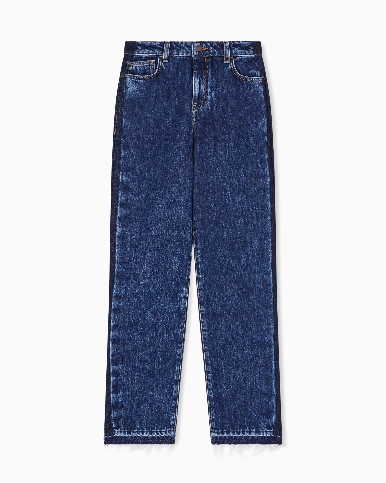 J3H regular-fit jeans in marbled denim with side band Slide 0