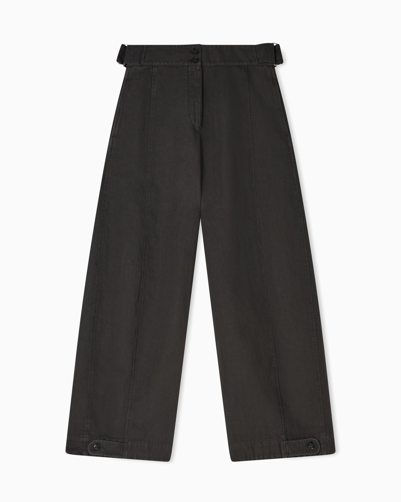 Garment-dyed linen-blend oval-leg trousers Slide 0