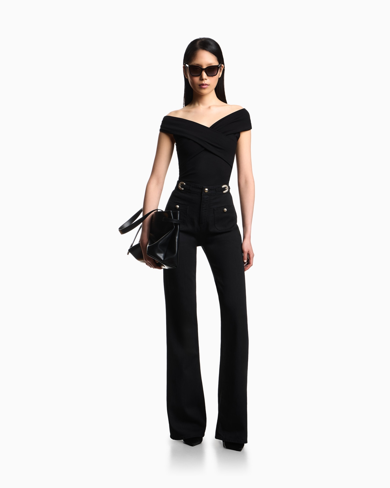 Jeans J9H slim fit in denim misto lyocell con dettaglio fibbie Slide 1