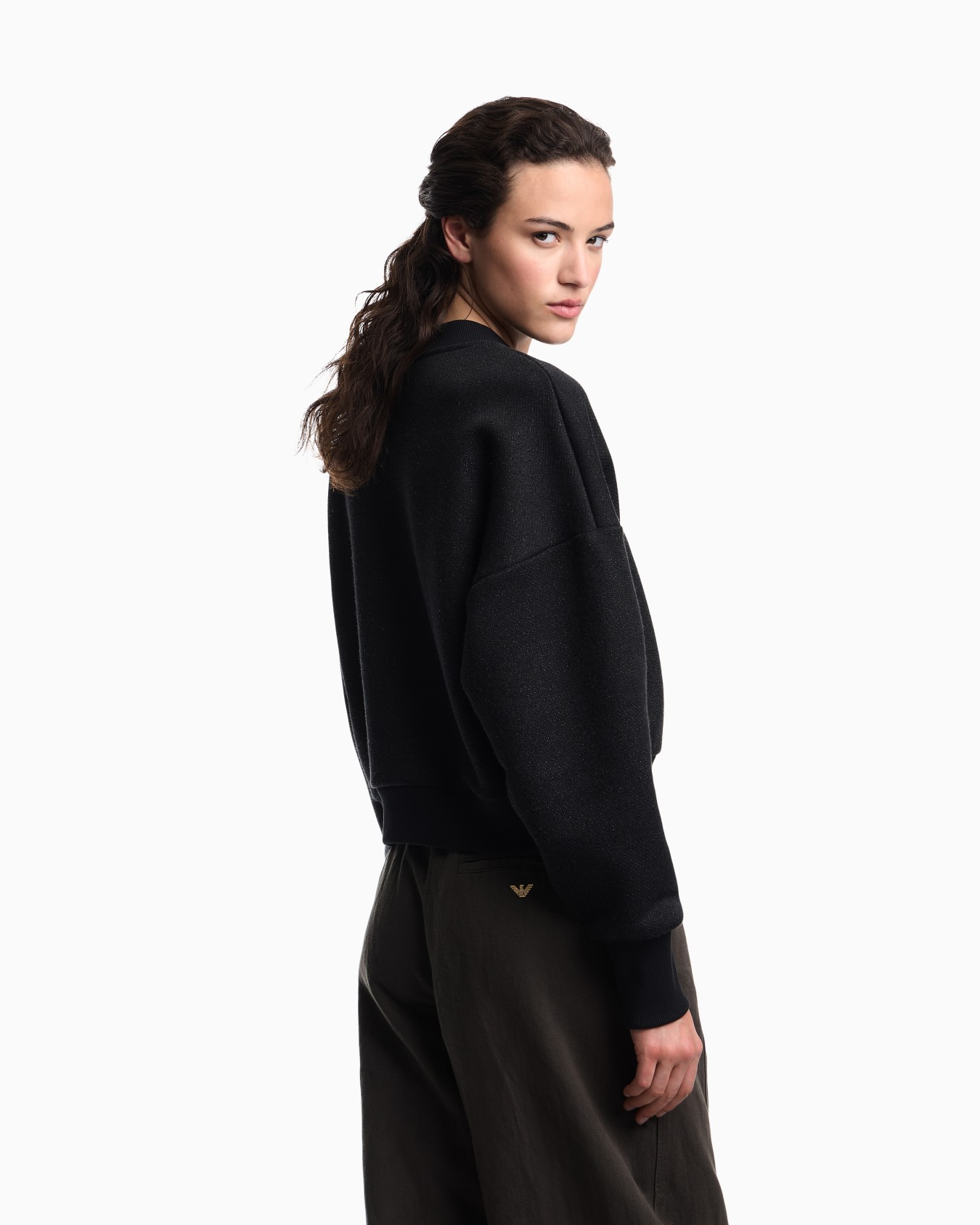 Sweat-shirt en jersey lurex avec logo brillant Diapositive 3