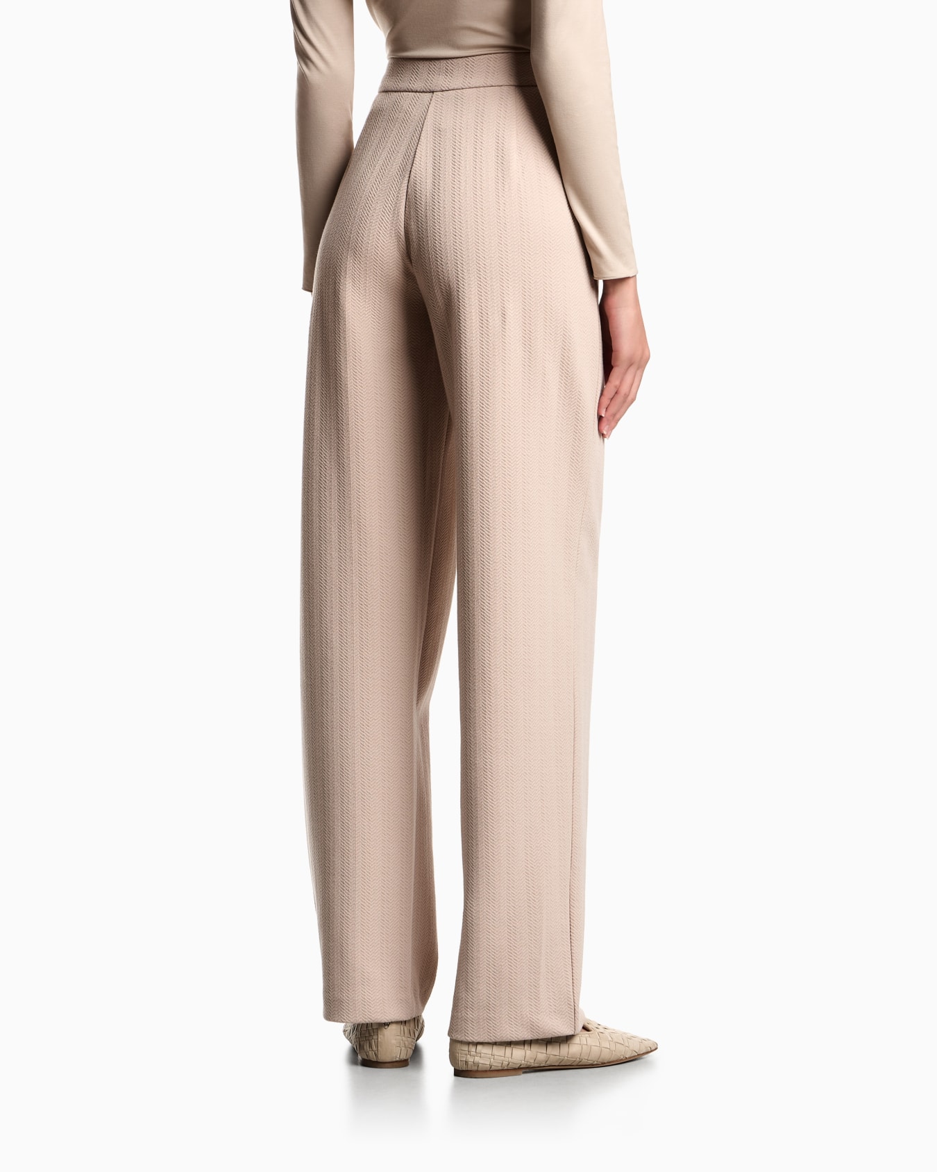 Chevron motif stretch jersey trousers Slide 2