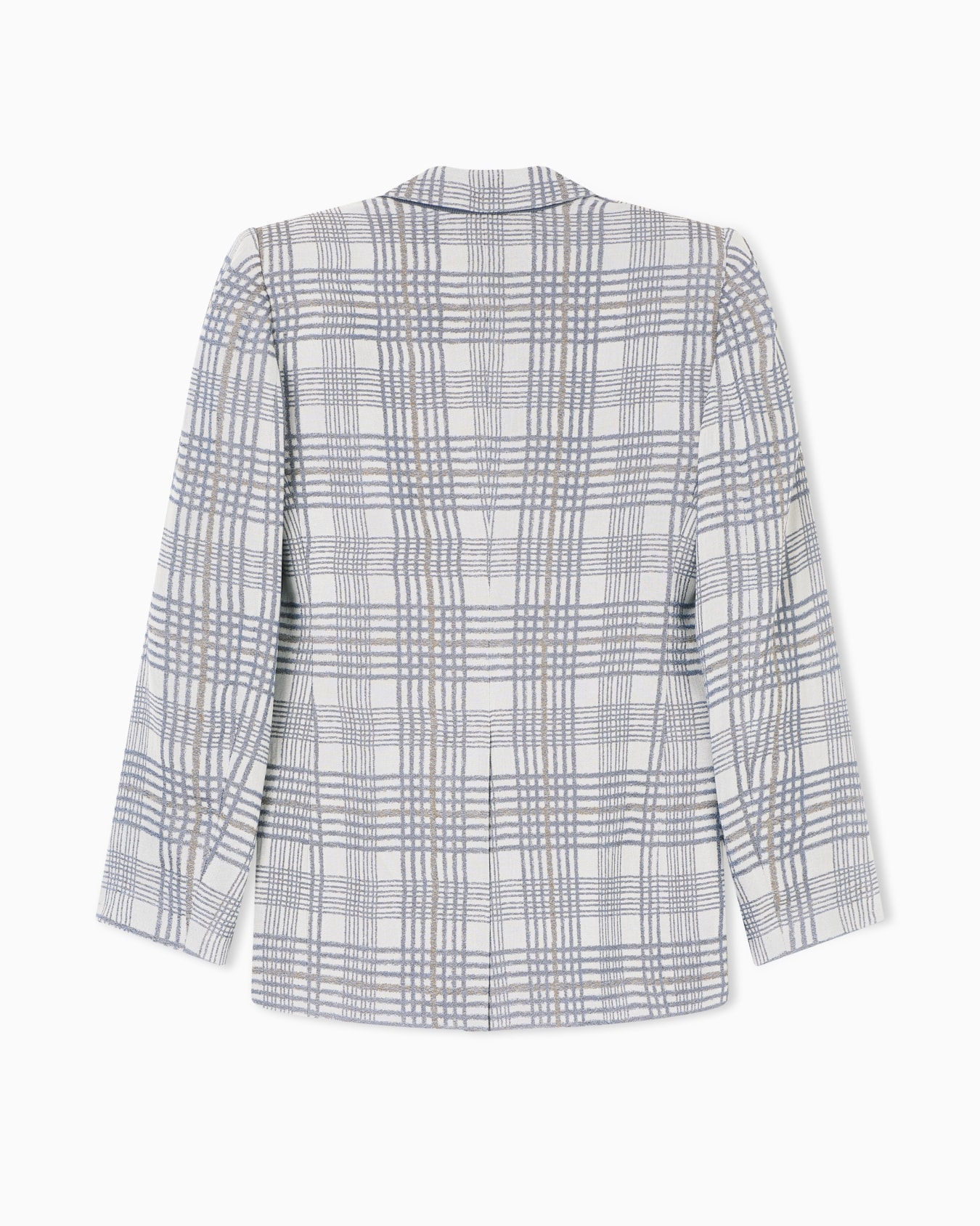 Double-breasted blazer in a check-motif jacquard fabric Slide 3