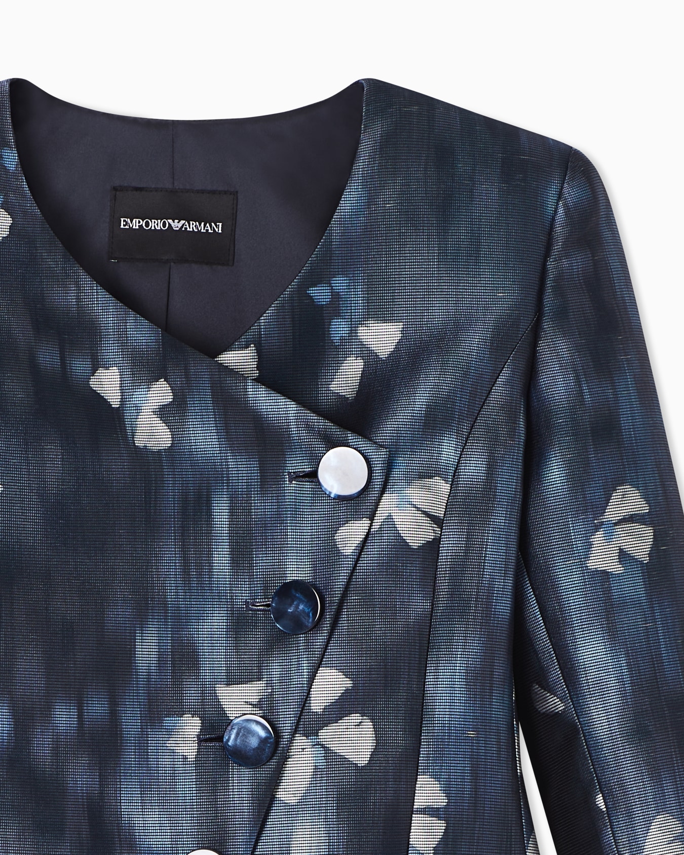 Ottoman fabric jacket with Fleur dans l'eau print Slide 4