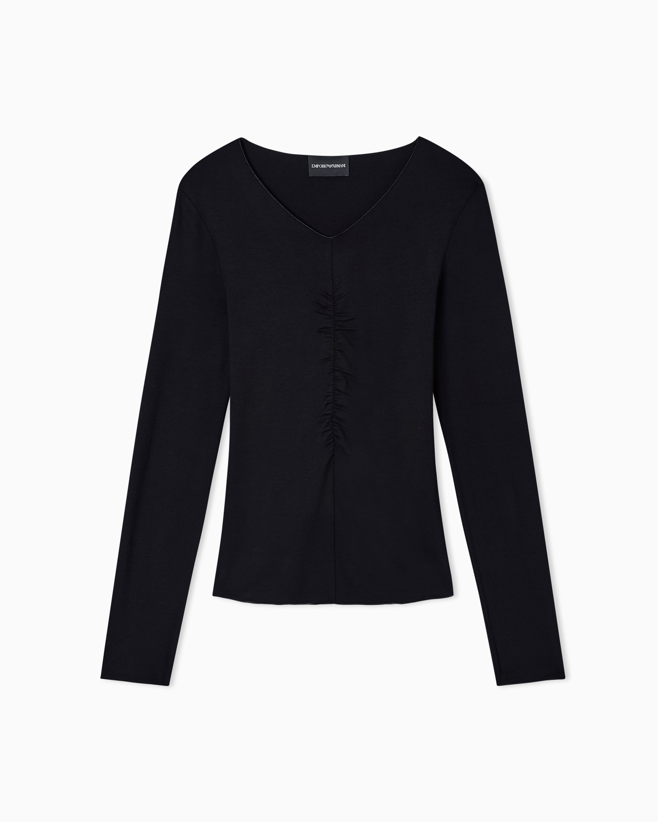 Stretch jersey sweater with gathered detail Diapositiva 0