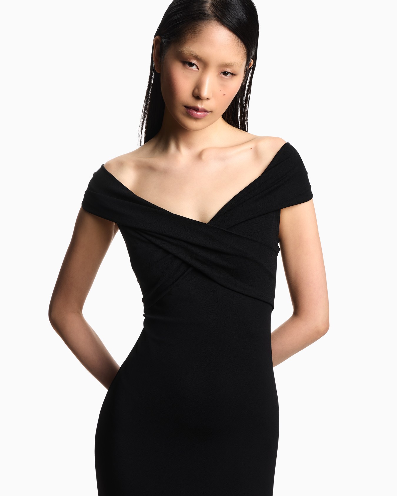 Abito con scollo incrociato in interlock Slide 3