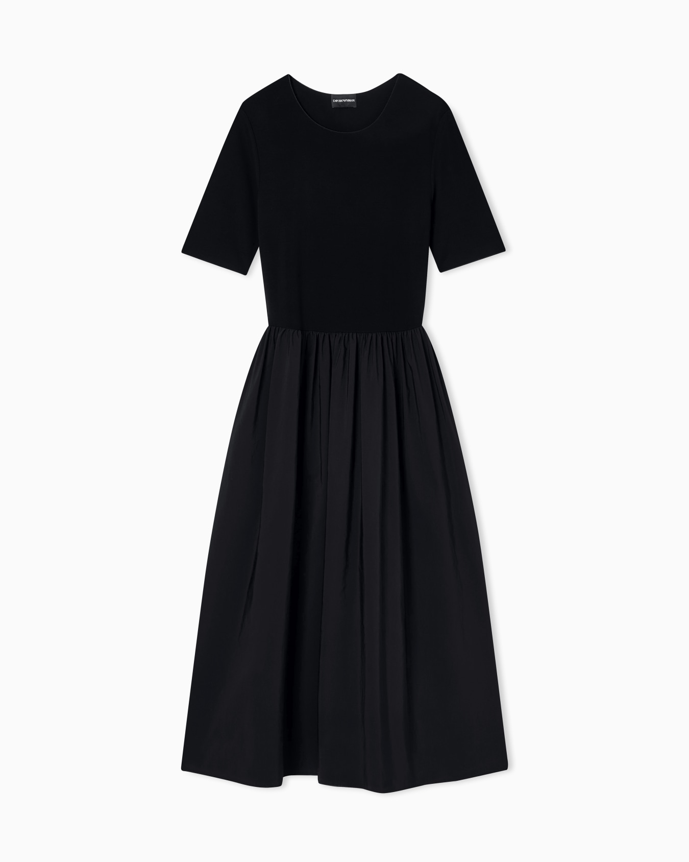 Long interlock dress with short sleeves 슬라이드 0