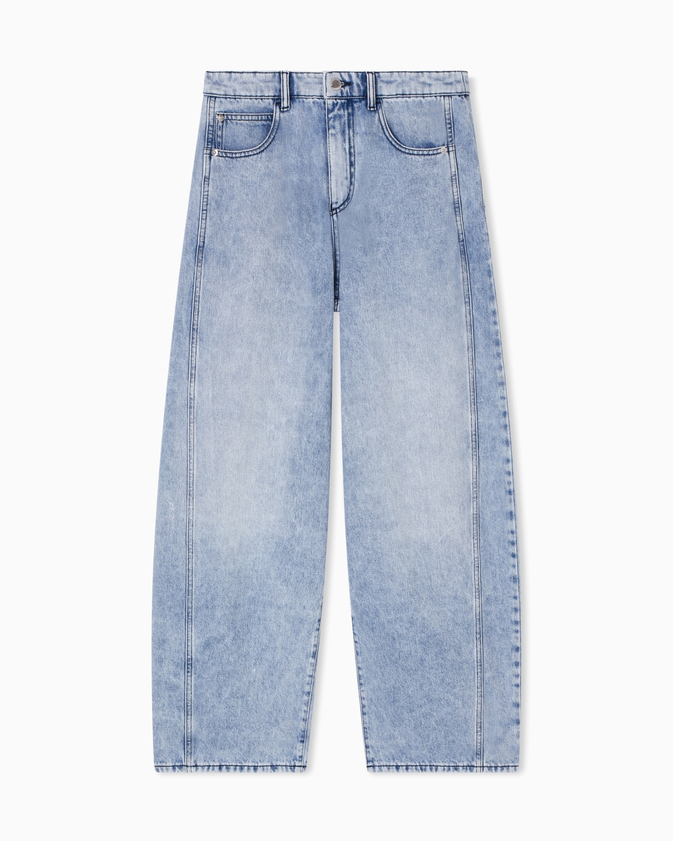 J3I relaxed-fit jeans in vintage look denim with eagle stencil Slide 0