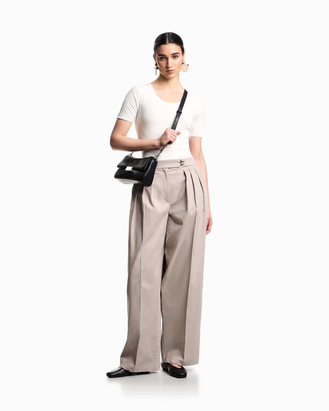 Jacquard jersey jumper with embossed pattern Slide 1