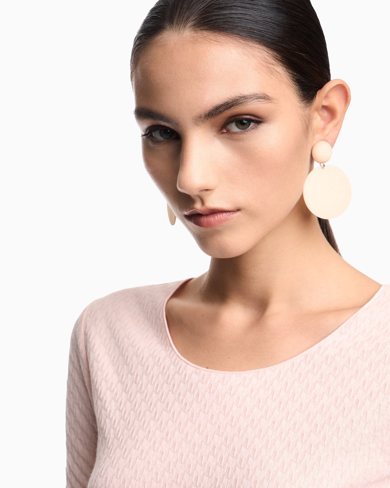 Jacquard jersey jumper with embossed pattern Slide 4