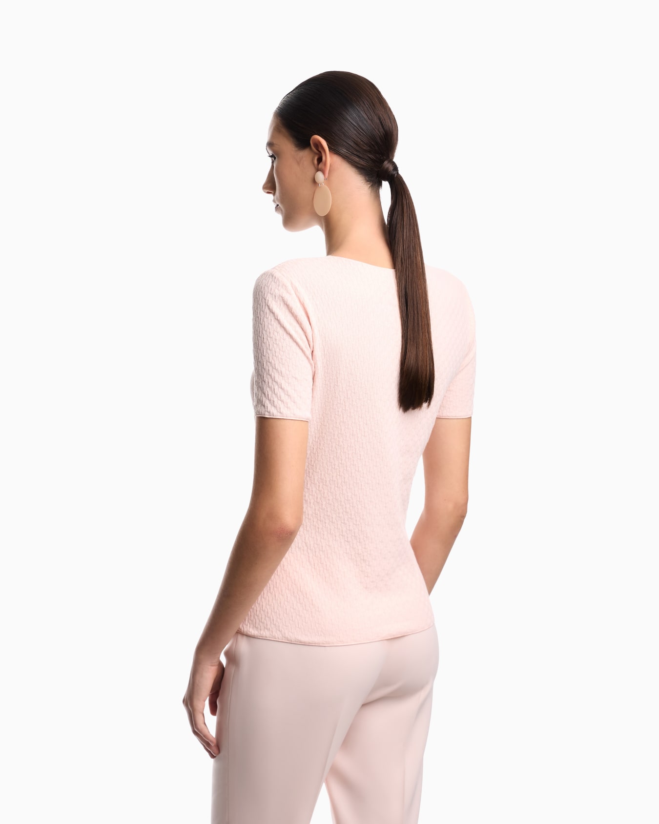 Jacquard jersey jumper with embossed pattern Slide 2