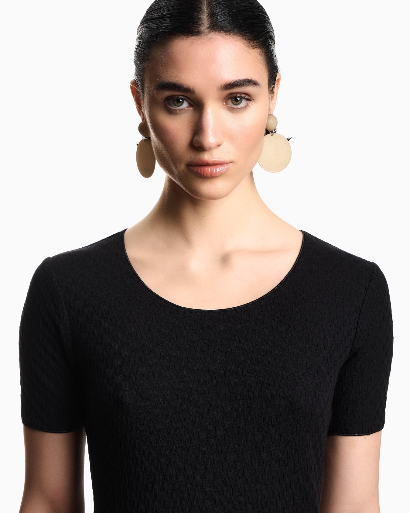 Jacquard jersey jumper with embossed pattern Slide 4