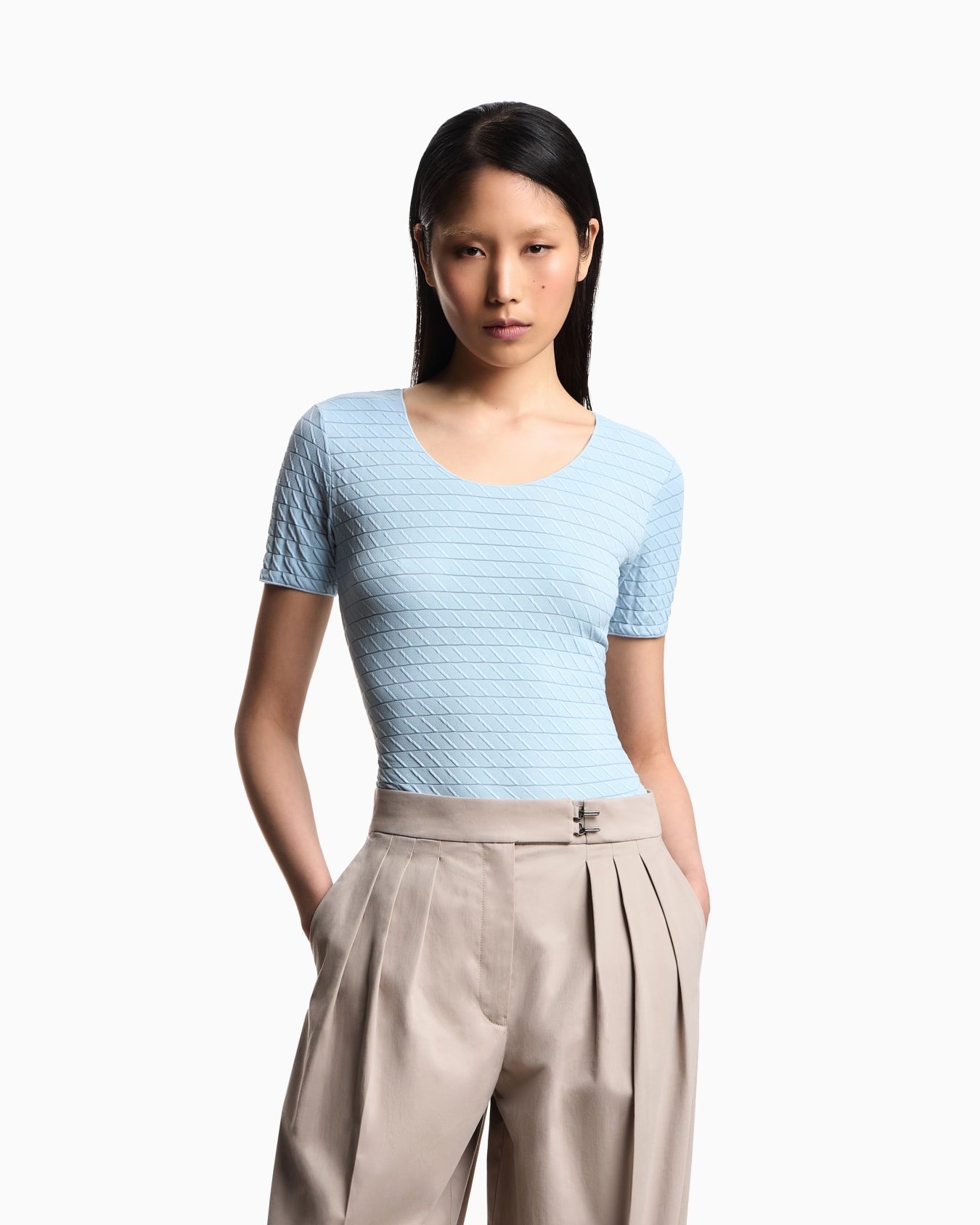 Jacquard knit nylon stretch needle pattern スライドする 3