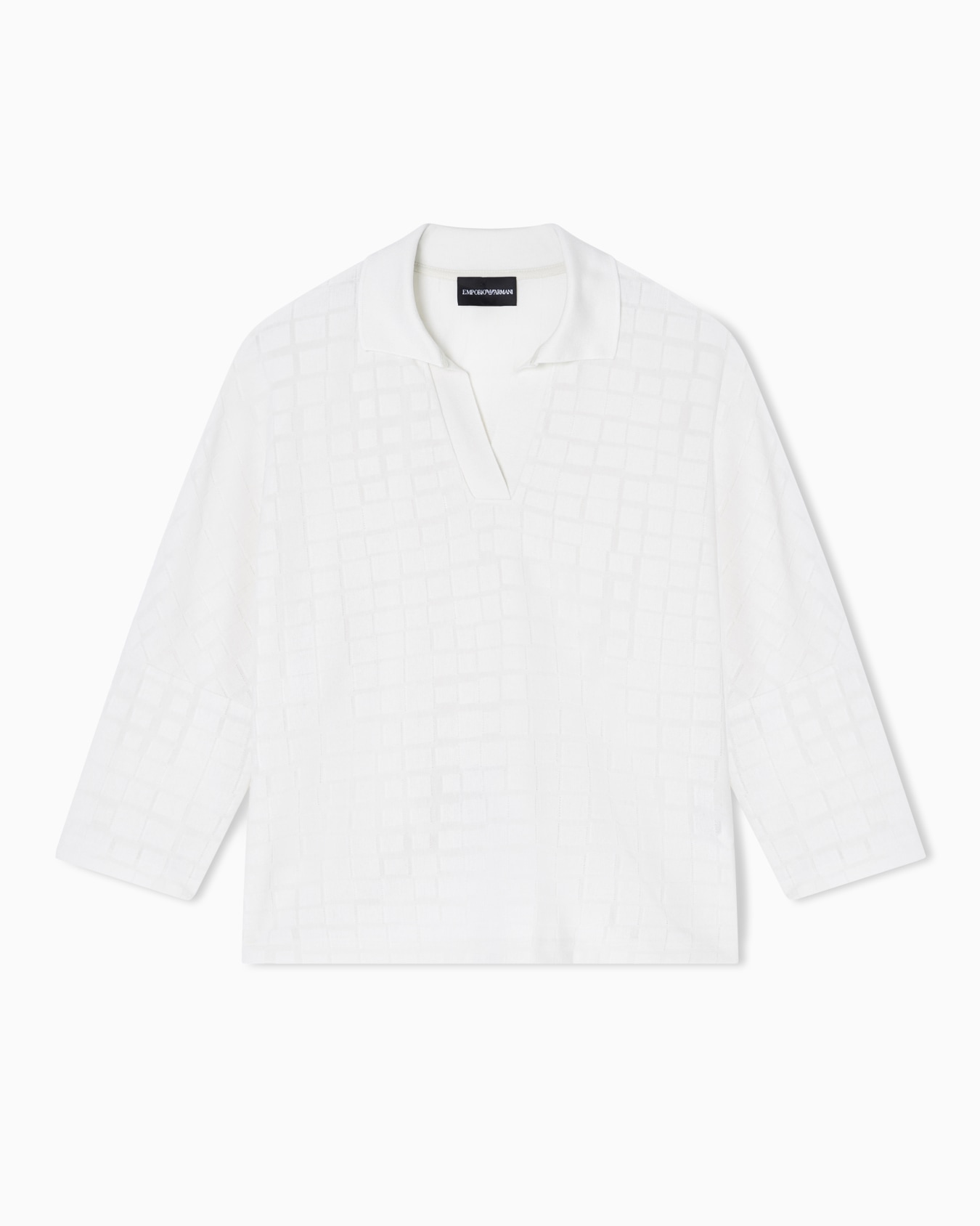 Polo neck sweater in jersey jacquard pattern checks スライドする 0