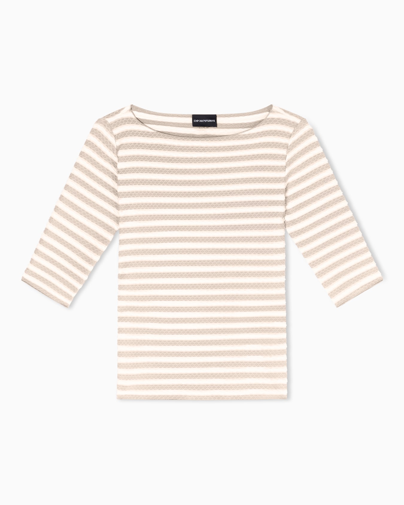 3/4 sleeve shirt in striped jacquard jersey with pattern Diapositiva 0