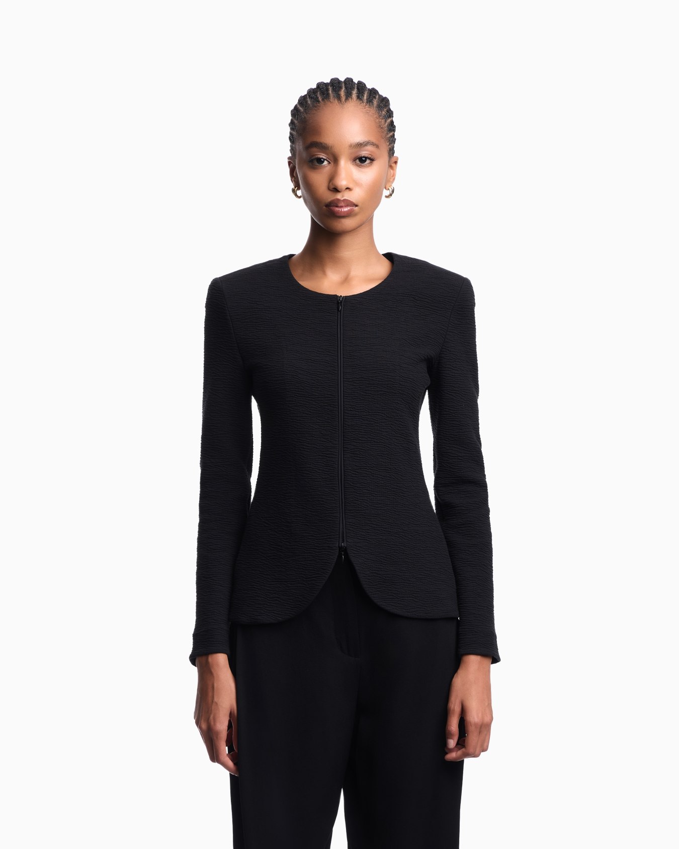 Chaqueta con cremallera de punto gofrado Diapositiva 3