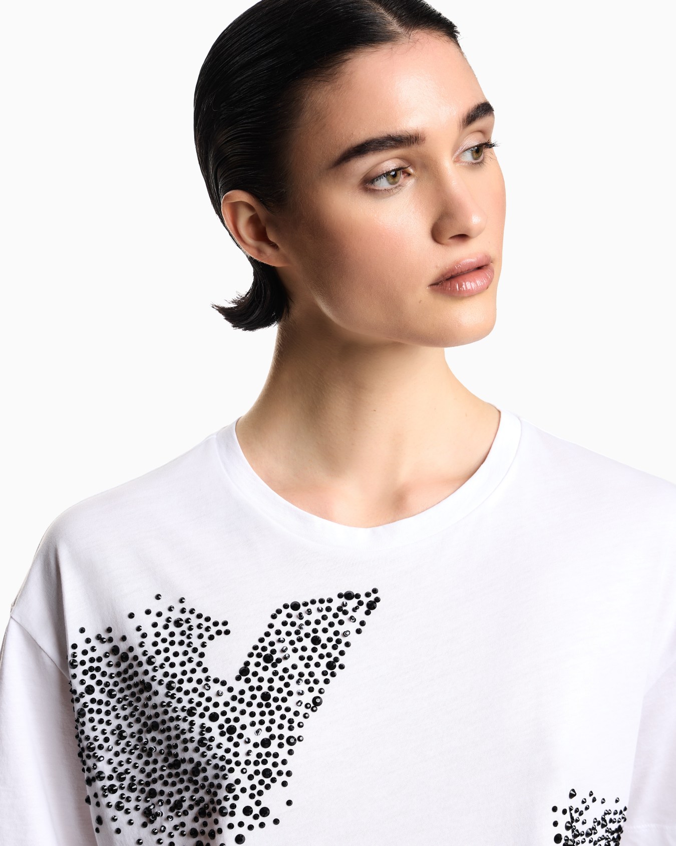 T-shirt en jersey avec aigle en strass ASV Diapositive 4