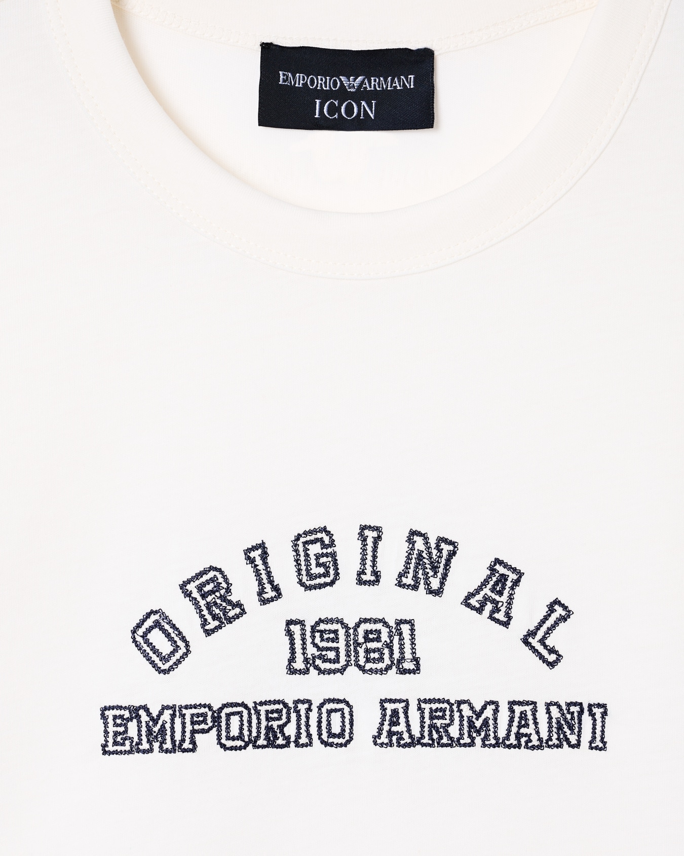 Supima jersey T-shirt with Icon logo embroidery Diapositiva 3