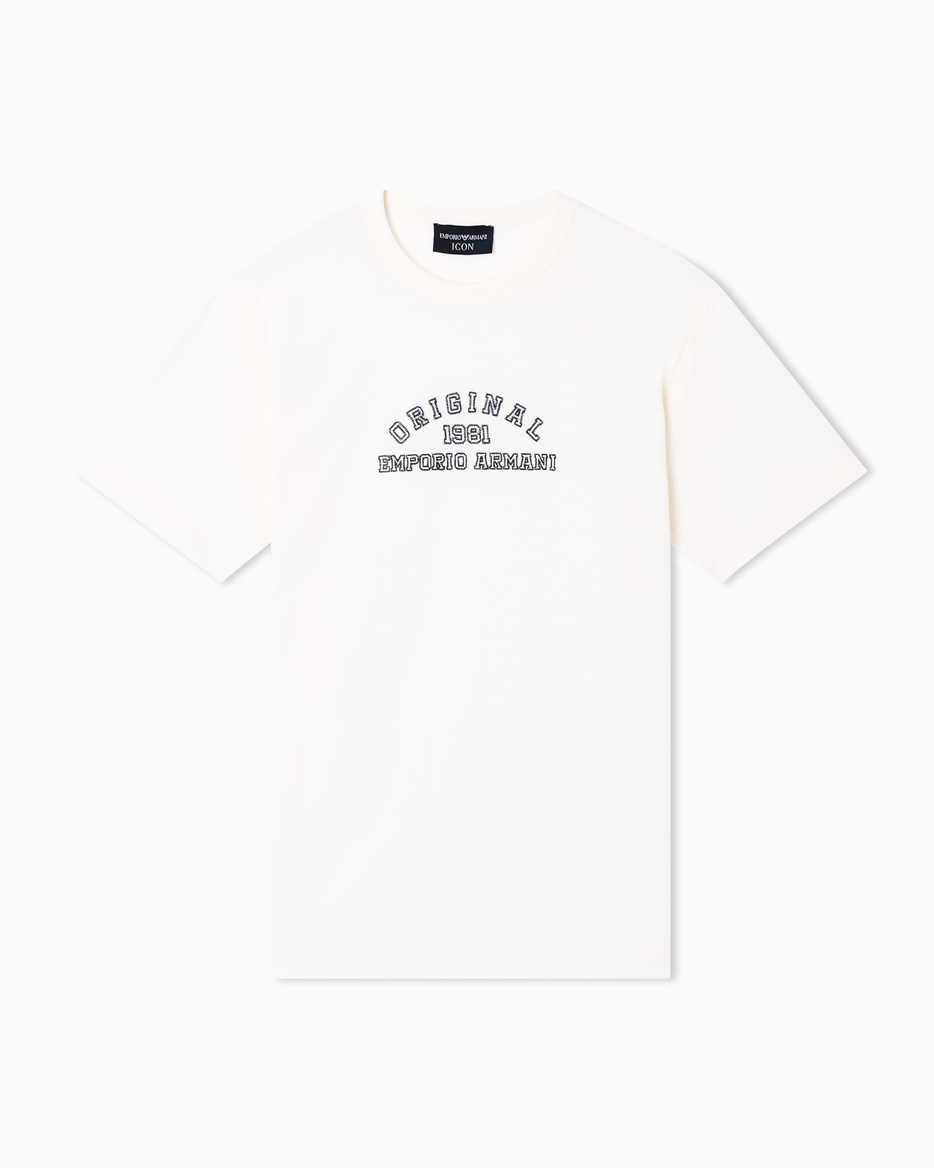 Supima jersey T-shirt with Icon logo embroidery Diapositiva 0