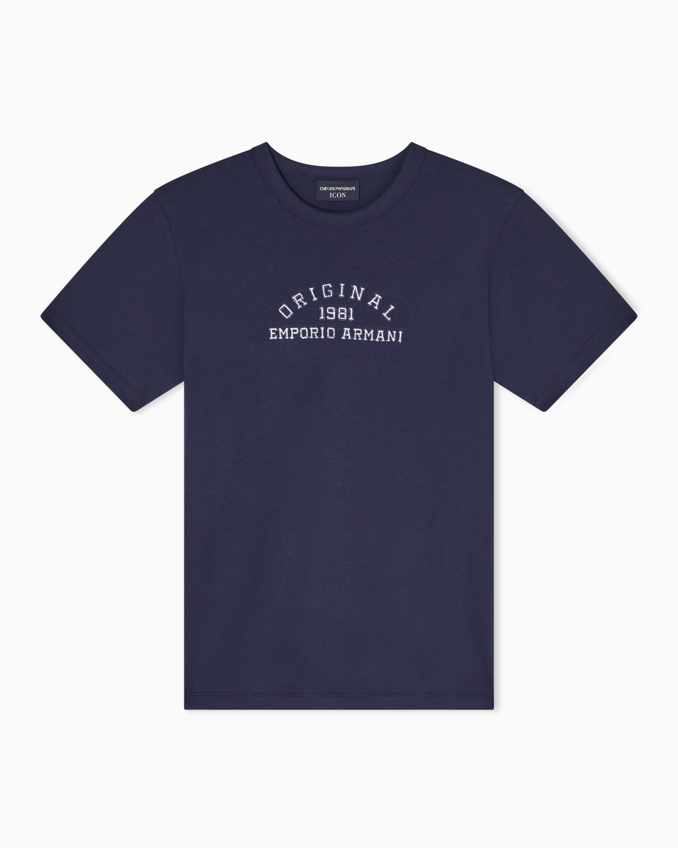 Supima jersey T-shirt with Icon logo embroidery Diapositiva 0