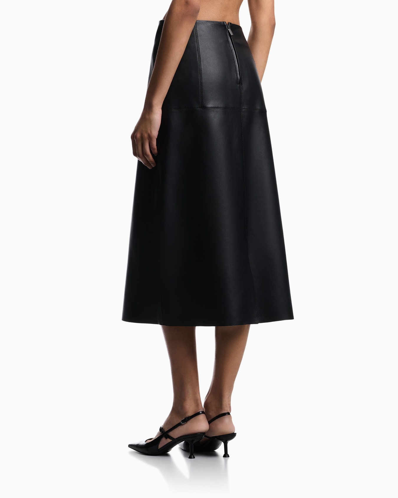 ASV vegetable-tanned nappa lambskin midi skirt Slide 3