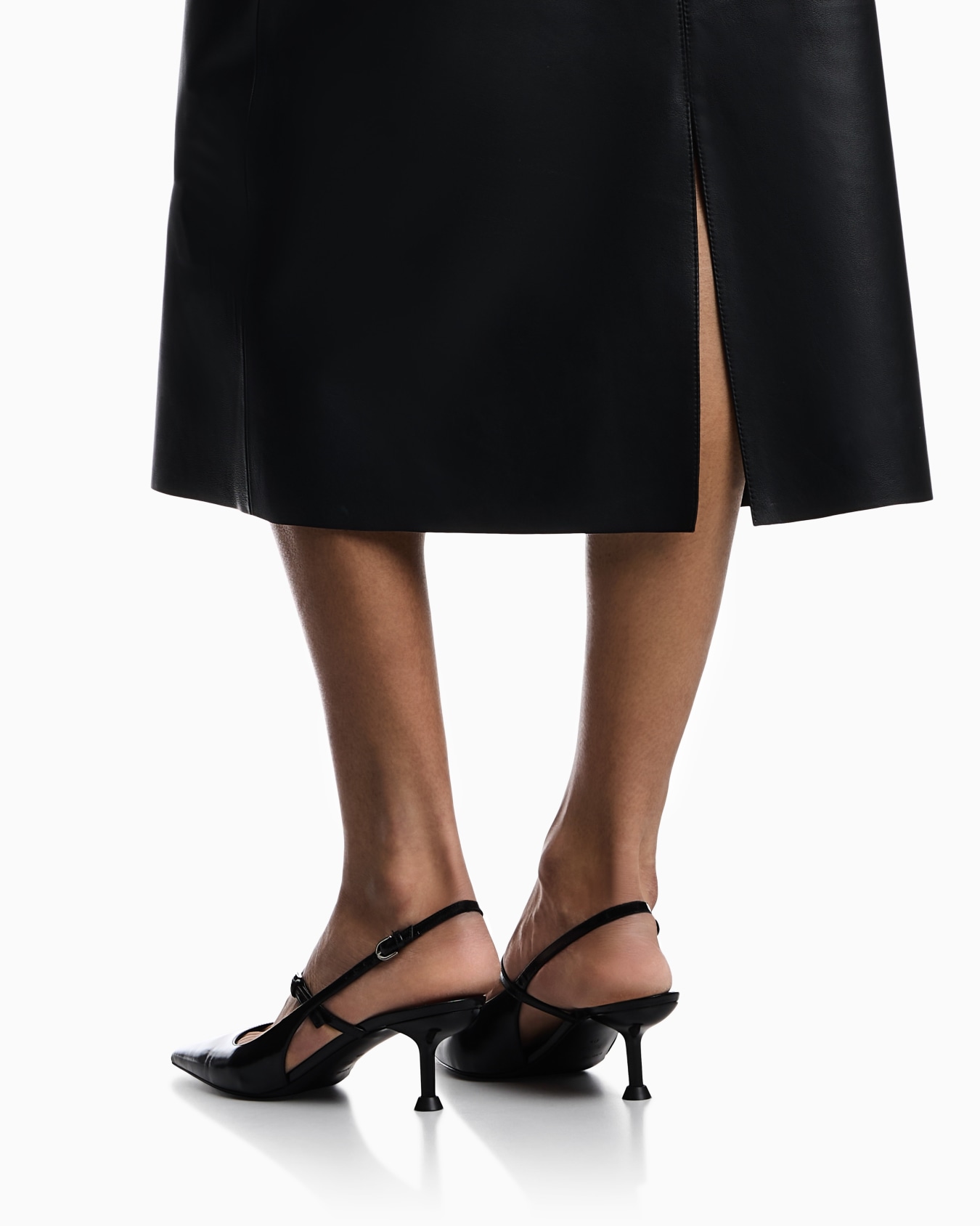 ASV vegetable-tanned nappa lambskin midi skirt Slide 4